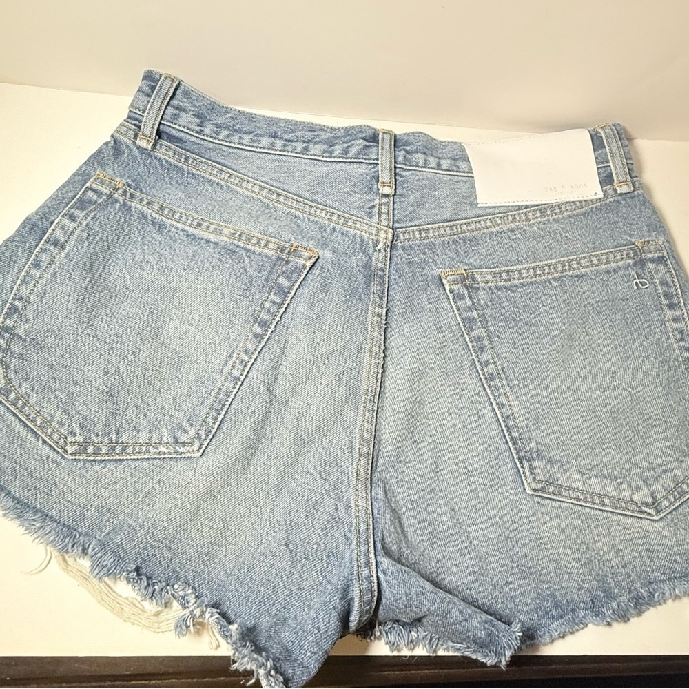 rag & bone Faded Blue Denim Shorts - Picture 7 of 11